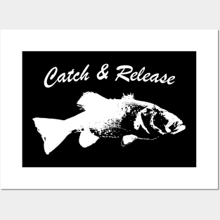 Catch and Release Series, Bass, White color Posters and Art